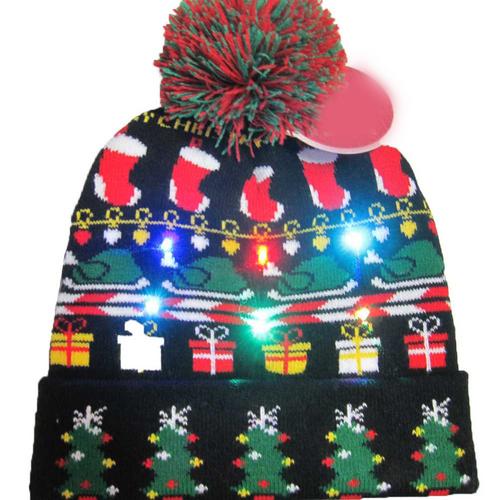 43 Designs LED Christmas Beanie Sweater Christmas Santa Hat Light Up Knitted Hat for Kid Adult Christmas Party-UlGadget