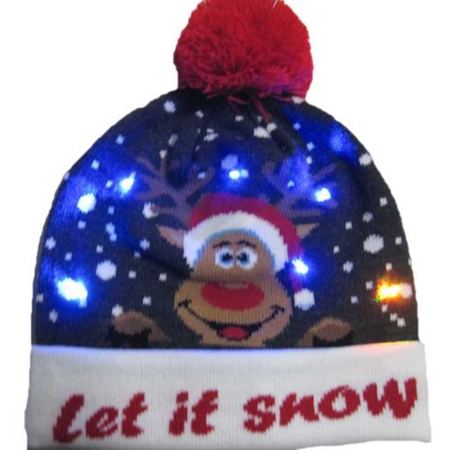 43 Designs LED Christmas Beanie Sweater Christmas Santa Hat Light Up Knitted Hat for Kid Adult Christmas Party-UlGadget