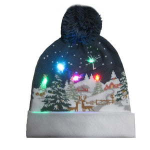 43 Designs LED Christmas Beanie Sweater Christmas Santa Hat Light Up Knitted Hat for Kid Adult Christmas Party-UlGadget