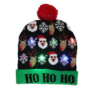 43 Designs LED Christmas Beanie Sweater Christmas Santa Hat Light Up Knitted Hat for Kid Adult Christmas Party-UlGadget