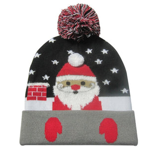 43 Designs LED Christmas Beanie Sweater Christmas Santa Hat Light Up Knitted Hat for Kid Adult Christmas Party-UlGadget