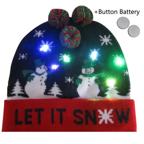 43 Designs LED Christmas Beanie Sweater Christmas Santa Hat Light Up Knitted Hat for Kid Adult Christmas Party-UlGadget