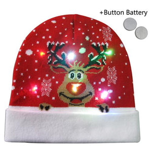 43 Designs LED Christmas Beanie Sweater Christmas Santa Hat Light Up Knitted Hat for Kid Adult Christmas Party-UlGadget