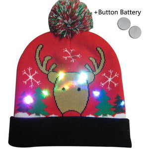 43 Designs LED Christmas Beanie Sweater Christmas Santa Hat Light Up Knitted Hat for Kid Adult Christmas Party-UlGadget