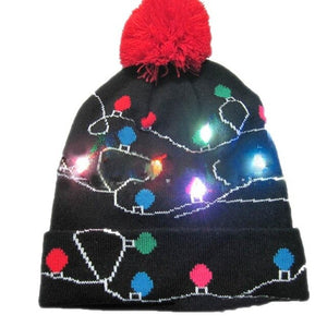 43 Designs LED Christmas Beanie Sweater Christmas Santa Hat Light Up Knitted Hat for Kid Adult Christmas Party-UlGadget