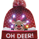 43 Designs LED Christmas Beanie Sweater Christmas Santa Hat Light Up Knitted Hat for Kid Adult Christmas Party-UlGadget