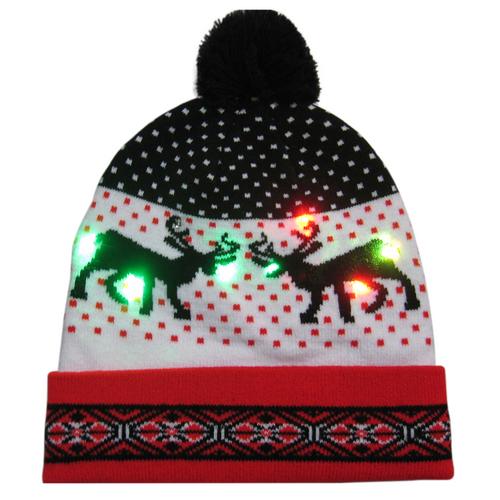 43 Designs LED Christmas Beanie Sweater Christmas Santa Hat Light Up Knitted Hat for Kid Adult Christmas Party-UlGadget