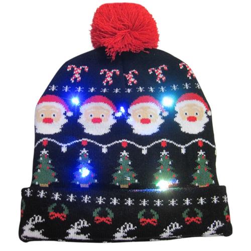 43 Designs LED Christmas Beanie Sweater Christmas Santa Hat Light Up Knitted Hat for Kid Adult Christmas Party-UlGadget