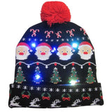 43 Designs LED Christmas Beanie Sweater Christmas Santa Hat Light Up Knitted Hat for Kid Adult Christmas Party-UlGadget