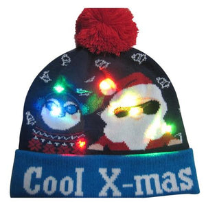 43 Designs LED Christmas Beanie Sweater Christmas Santa Hat Light Up Knitted Hat for Kid Adult Christmas Party-UlGadget