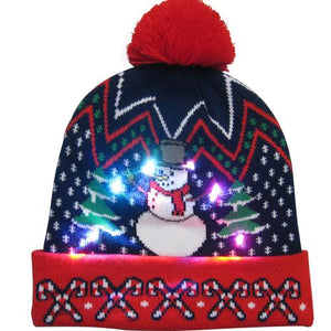 43 Designs LED Christmas Beanie Sweater Christmas Santa Hat Light Up Knitted Hat for Kid Adult Christmas Party-UlGadget