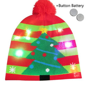 43 Designs LED Christmas Beanie Sweater Christmas Santa Hat Light Up Knitted Hat for Kid Adult Christmas Party-UlGadget