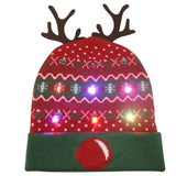 43 Designs LED Christmas Beanie Sweater Christmas Santa Hat Light Up Knitted Hat for Kid Adult Christmas Party-UlGadget