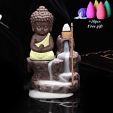 The Little Monk Small Buddha Censer Ceramic Waterfall Backflow Incense Burner Holder-UlGadget