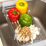 Stainless Steel Adjustable Kitchen Telescopic Tray Drainer-UlGadget