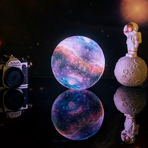 Remote Control 3D Print Galaxy Print Moon Lamp Colorful 16 Color Change Touch Night Light (8cm)-UlGadget