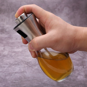 No-Drip Oil Dispenser For Bbq/Cooking/Vinegar Glass Bottle With Kitchen Tools-UlGadget