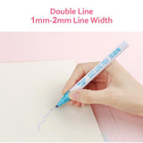 Office and School Supplies Double Line Metallic Fluorescent Pen-UlGadget