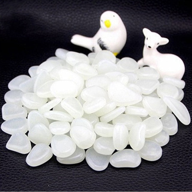 Garden Bar Aquarium Decor Man-made Glow In The Dark Luminous Pebbles-UlGadget