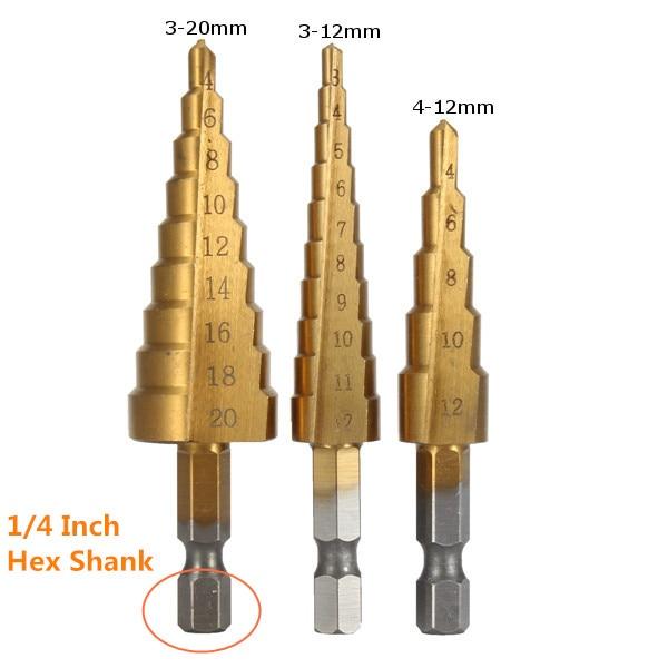 Home and Garden, Appliance 3-SET HSS TITANIUM COATED DRILL BIT-UlGadget