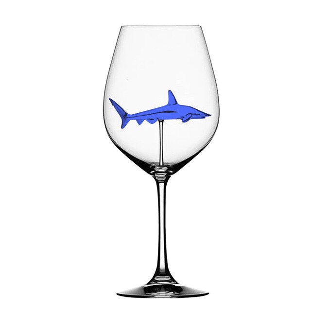 2PC Crystal Shark Wine Glass High Heel Cup Wedding Party Gift-UlGadget