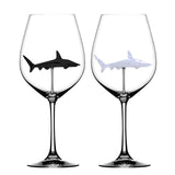 2PC Crystal Shark Wine Glass High Heel Cup Wedding Party Gift-UlGadget