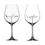 2PC Crystal Shark Wine Glass High Heel Cup Wedding Party Gift-UlGadget