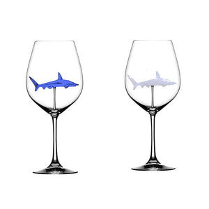 2PC Crystal Shark Wine Glass High Heel Cup Wedding Party Gift-UlGadget