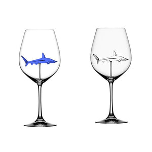 2PC Crystal Shark Wine Glass High Heel Cup Wedding Party Gift-UlGadget