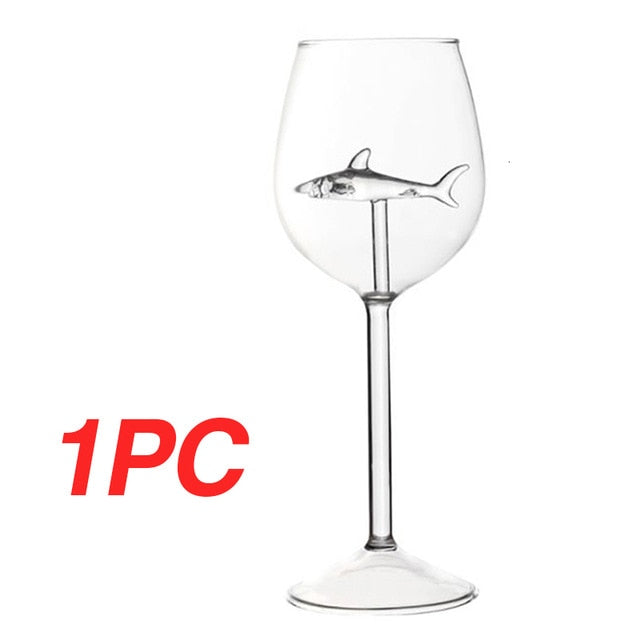 2PC Crystal Shark Wine Glass High Heel Cup Wedding Party Gift-UlGadget