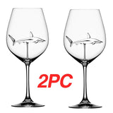 2PC Crystal Shark Wine Glass High Heel Cup Wedding Party Gift-UlGadget