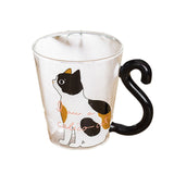 Cute Creative Cat Silhouette Glass Mug Home Office Cup For Fruit Juice Coffee-UlGadget