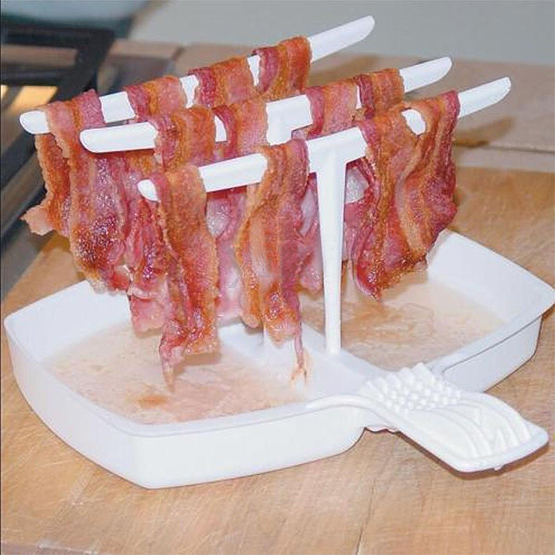 Microwave Bacon Cooker Healthier Cooking Tools Barbecue Breakfast Meal Kitchen Kit-UlGadget