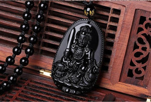 DIY Jewelry Making Necklace Accessories Natural Stone Crystal Black Buddha Necklace-UlGadget