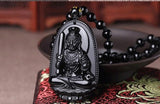 DIY Jewelry Making Necklace Accessories Natural Stone Crystal Black Buddha Necklace-UlGadget