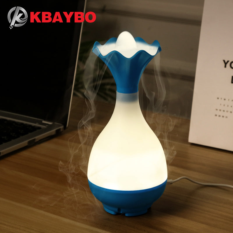 USB Ultrasonic Aromatherapy Vase Diffuser Essential Oil With LED Night Light For Home-UlGadget