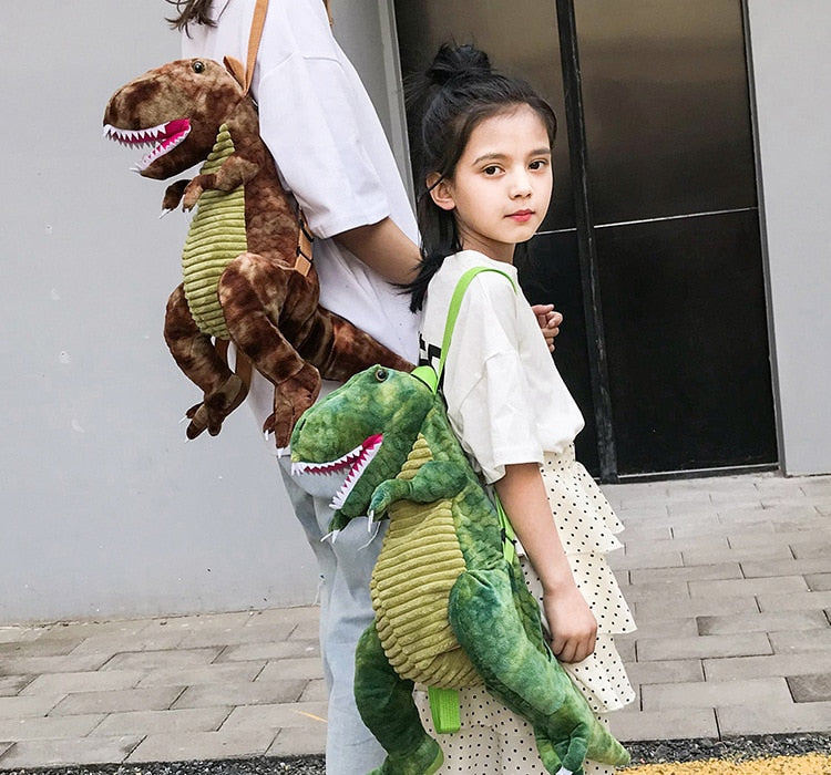 Creative Cute Animal Cartoon Plush 3D Dinosaur Backpack