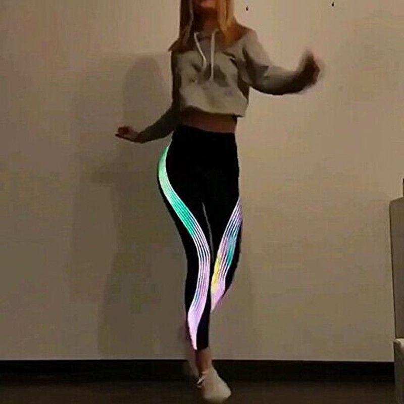 Sports, Healthcare and Entertainment Luma Leggings - Rainbow Reflective Leggings-UlGadget