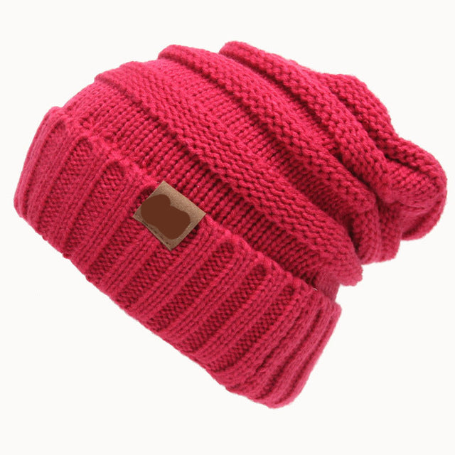 Womens Soft Knit Ponytail Beanie Warm Knit Messy Bun Skull Cap-UlGadget