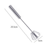 Semi-Automatic Egg Beater Easy Manual Self-Turning Stainless Steel Whisk-UlGadget