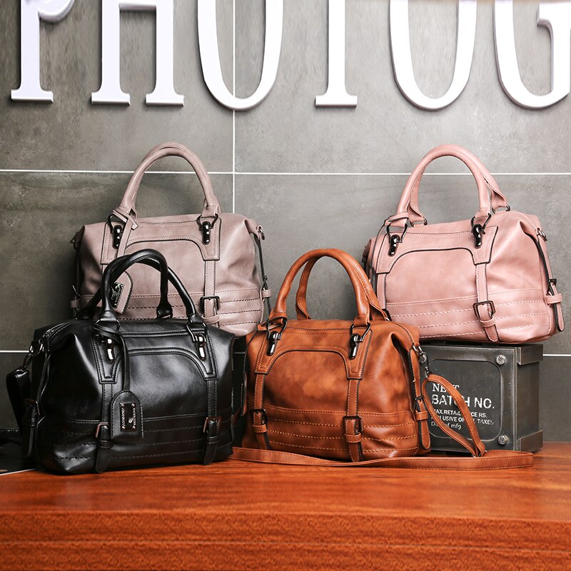 Women Vintage Luxury Large Leather Handbags-UlGadget