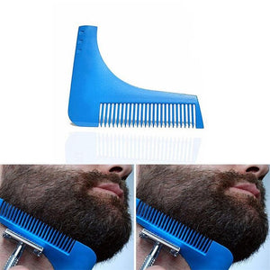 Mens Facial Hair Beard Template Brush Combs Lines Plastic Shaper-UlGadget