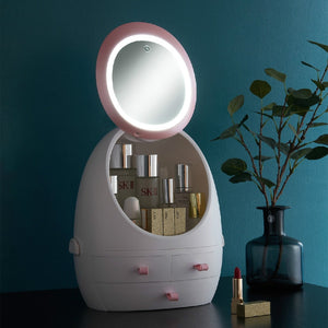 Beauty and Health LED HD Mirror Makeup Storage Box Cosmetic Organizer Case-UlGadget