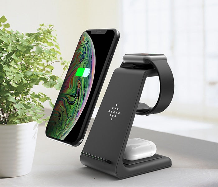 3-IN 1 Wireless Stand Charger For iPhone 11/Xs AirPods Apple Watch