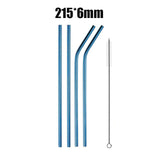 4Pcs Stainless Steel Reusable Drinking Straws High Quality Metal Cleaner Brush Wholesale-UlGadget