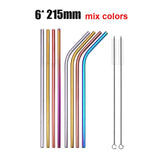 4Pcs Stainless Steel Reusable Drinking Straws High Quality Metal Cleaner Brush Wholesale-UlGadget