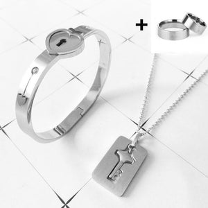 Men's Clothing and Accessories Gift Love Lock Your Heart Bracelet Set-UlGadget