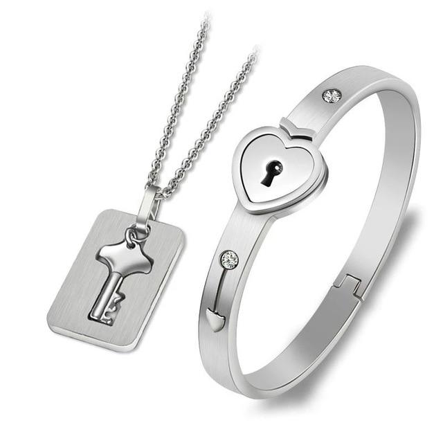 Men's Clothing and Accessories Gift Love Lock Your Heart Bracelet Set-UlGadget