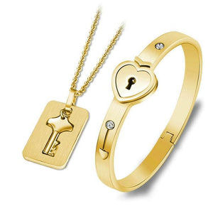 Men's Clothing and Accessories Gift Love Lock Your Heart Bracelet Set-UlGadget