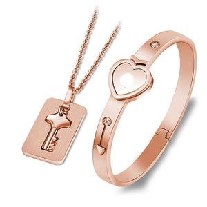 Men's Clothing and Accessories Gift Love Lock Your Heart Bracelet Set-UlGadget